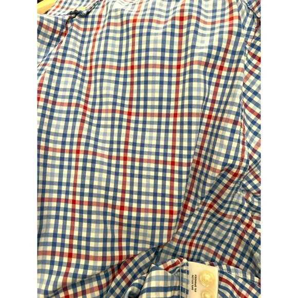 Peter Millar Summer Comfort Red White Blue Button Down Long Sleeve Shirt Sz L - Picture 6 of 8